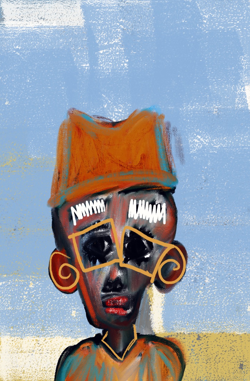 pineappleCITI original painting — orange crown